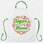 Tablier Cuisinier végétalien Menu Graphisme festif (Recto)