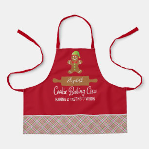 Tablier Cuisinière à biscuits Crew Red Plaid Christmas Apr