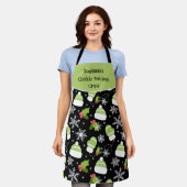 Tablier Cuisinière Cuisine Écran hiver Motif de Noël perso (Porté)