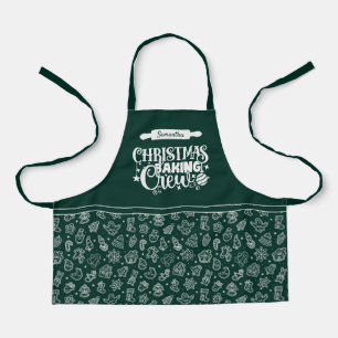 Tablier Cuisinière de Noël Cookies et Sucres de canne Vert