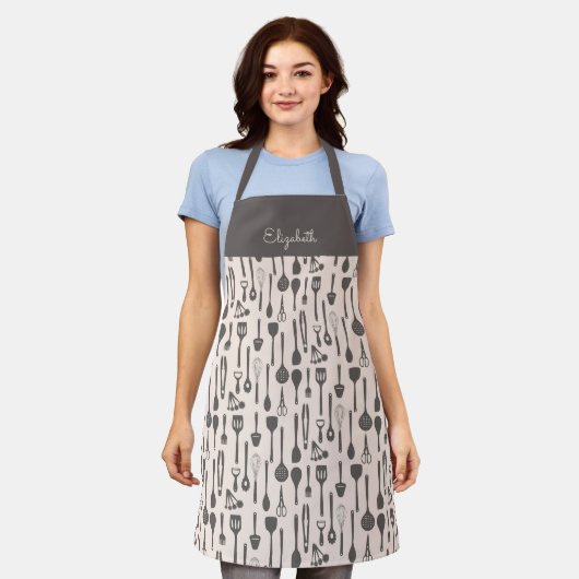 Tablier Cuisinière Joueuse Cute Apron Colorful Ustensile d (Porté)