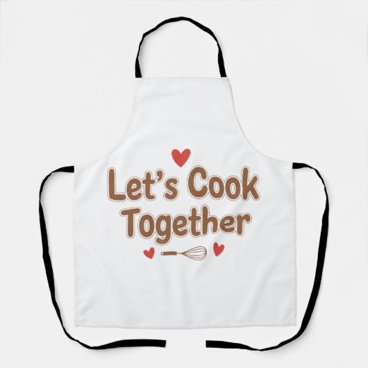Tablier Cuisinons Ensemble – Citation de Cuisine Mignonne (Recto)