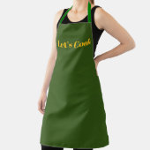 Tablier Cuisinons Vert Olive Cuisine Artisanat Chef (Insitu)