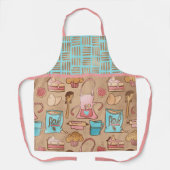 Tablier Cuisson Bleue, Rose, Tan et Or (Recto)