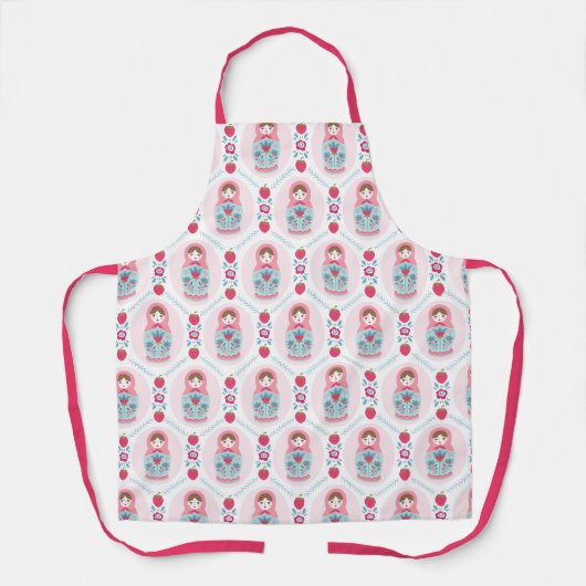 Tablier Cuisson Motif rose (Recto)