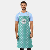 Tablier Cuisson Personnalisée Vintage Teal (Porté)