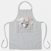 Tablier Cuisson Rose avec citation d'amour (Recto)