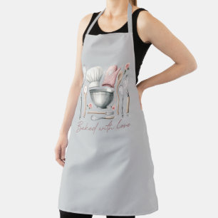 Tablier Cuisson Rose avec citation d'amour