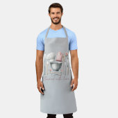 Tablier Cuisson Rose avec citation d'amour (Porté)