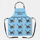 Tablier Cuite Chat Tabby Motif Bleu Chats Femme Cuisine Ap (Recto)