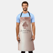 Tablier Cupcake Bakery Pastry Chef Glitter Drips Rose Gold (Porté)