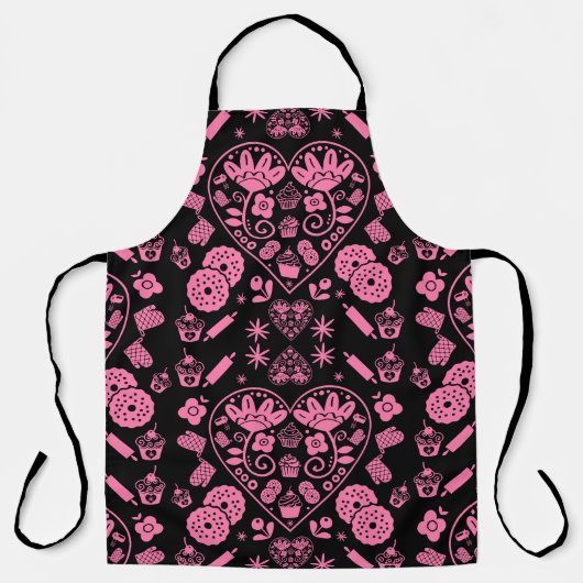 Tablier Cupcake Baking Folk Art (Recto)