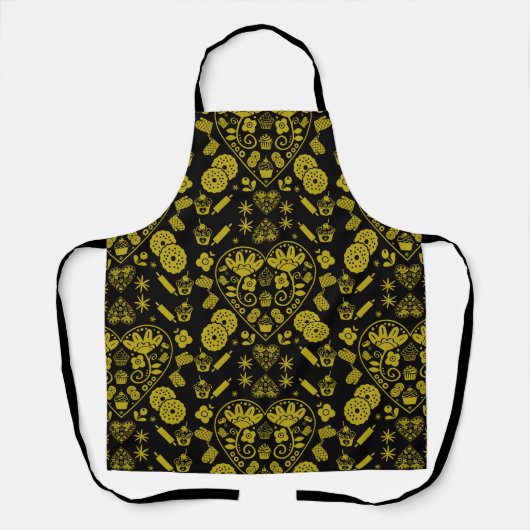 Tablier Cupcake Baking Folk Art (Recto)