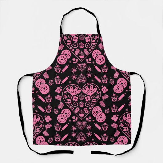 Tablier Cupcake Baking Folk Art (Recto)