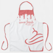 Tablier Cupcake boulangerie boulangerie Restauration Rouge (Recto)