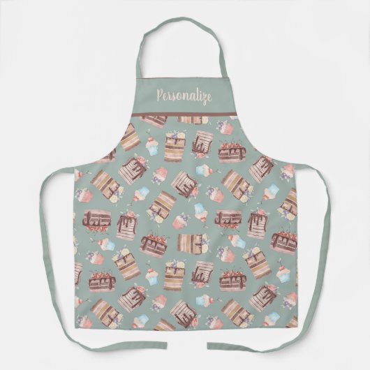 Tablier Cupcake Cake Dessert Motif Cuisine femme Apron (Recto)