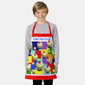 Tablier Cupcake coloré Cuisinier enfants (Porté)