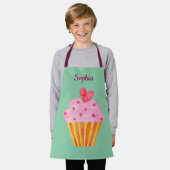 Tablier Cupcake Kids NOM apron de cuisson aquarelle (Porté)
