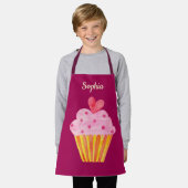Tablier Cupcake Kids NOM apron de cuisson aquarelle (Porté)