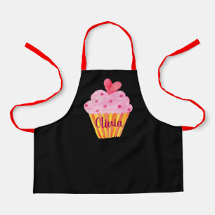 Tablier Cupcake NAME cuire aquarelle personnalisée tablie