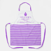 Tablier Cupcake Nom Cuisine Avec Amour Frappe Violet (Recto)