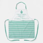 Tablier Cupcake Nom Cuisine Avec Amour Stripe Mint (Recto)