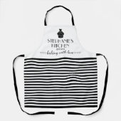 Tablier Cupcake Nom Personnalisé Cuisine Avec Bande Amour (Recto)