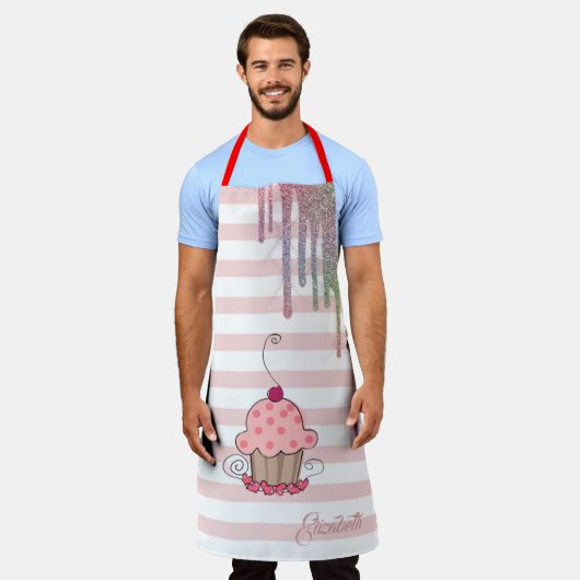 Tablier Cupcake, Parties scintillant arc-en-ciel, Grilles (Porté)