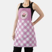 Tablier Cupcake Pink and White Plaid Nom personnalisé Apro (Insitu)