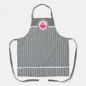 Tablier Cupcake rose Courbé Texte Gris Polka Dot Boulanger (Recto)