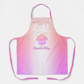 Tablier Cupcake Rose Parties scintillant boulangerie Rainb (Recto)