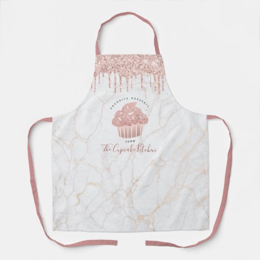 Tablier Cupcake Rose Parties scintillant Drives Marble Bak (Recto)