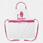 Tablier Cupcake rose rouge or Bake moderne Gras Typographi (Recto)