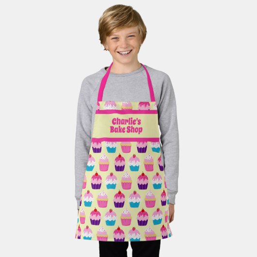 Tablier Cupcake Sucré Pour ENFANT Traite Apron Personnalis (Porté)