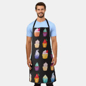 Tablier Cupcakes aquarelle : Arrière - plan sans charme (Porté)