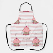 Tablier Cupcakes Pink Stripes Apron (Recto)