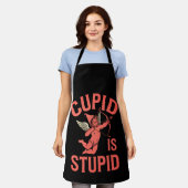 Tablier Cupid est stupide drôle de la Saint-Valentin (Porté)