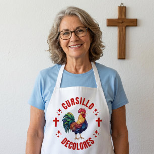 Tablier Cursillo Decolores Coq Coloré avec Croix