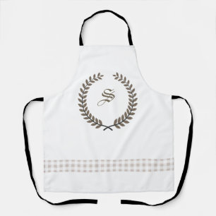 Tablier Cusom Monogram Farmhouse Cuisine à carreaux init