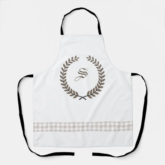 Tablier Cusom Monogram Farmhouse | Cuisine à carreaux init (Recto)