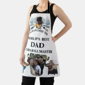 Tablier Custom 4 mondes photo collage meilleur papa grillm (Insitu)
