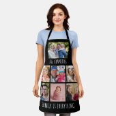 Tablier Custom 7 Photo Collage Family Name Quote Black (Porté)