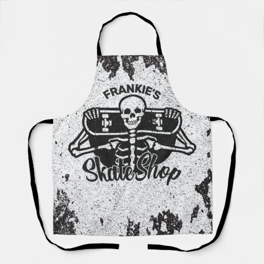 Tablier Custom ADD NAME Skull Skate Shop (Recto)