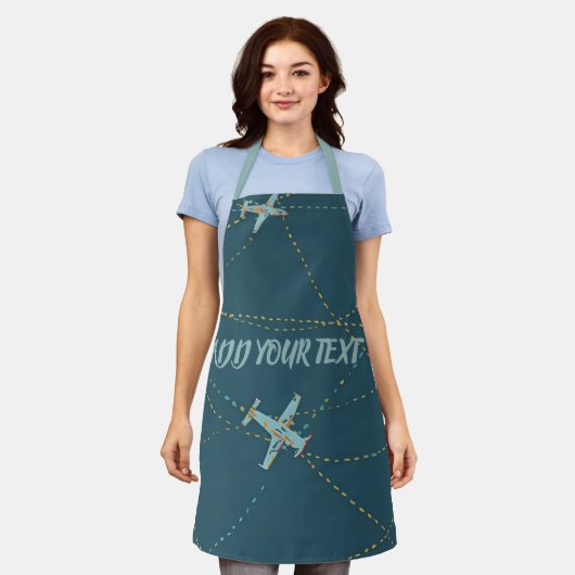 Tablier Custom Airplane Apron – Add Your Name or Message (Porté)