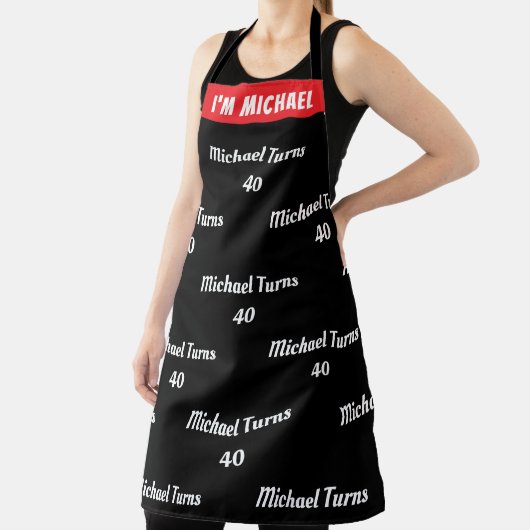 Tablier Custom Birthday Apron - Funny Name & Age! (Insitu)