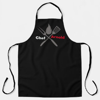 Tablier Custom Black Chef Apron | Personalize With Name