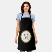 Tablier Custom Black & Gold Center Seal Monogram (Porté)