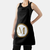 Tablier Custom Black & Gold Center Seal Monogram (Insitu)