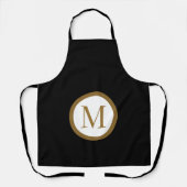 Tablier Custom Black & Gold Center Seal Monogram (Recto)