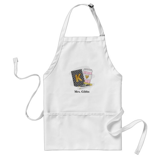 Tablier Custom Black Kindergarten Enseignant Art Baking (Devant)